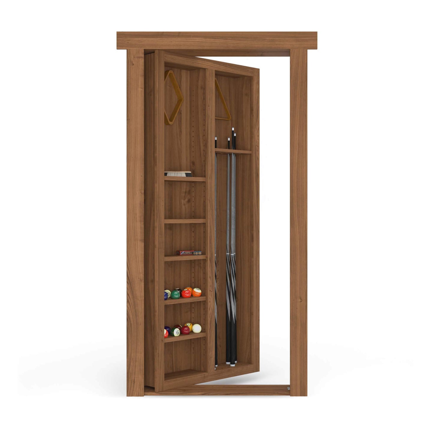 Hidden Door Pool Cue Rack